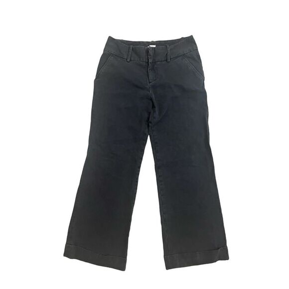 Joie EUC Black Wide Leg Cuffed Y2K Jeans Sz 4 - Picture 1 of 6